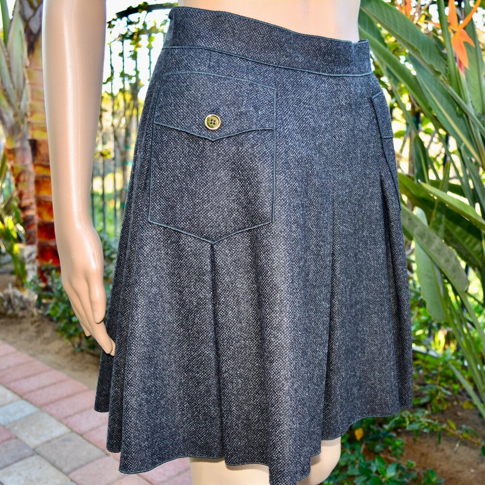 New! Dolce & Gabbana Pleated Lana Wool Mini Skirt Size: 42 or Small